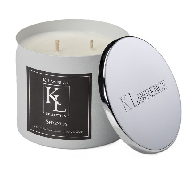 Double-Wick 4" Candle with Chrome Lid