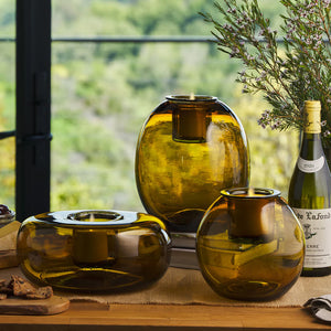 Glass Round w Luminara Flameless