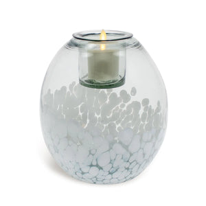 Glass Oval w Replaceable Candle