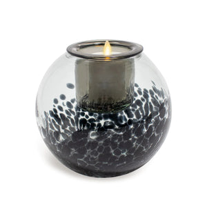 Glass Round w Replaceable Candle