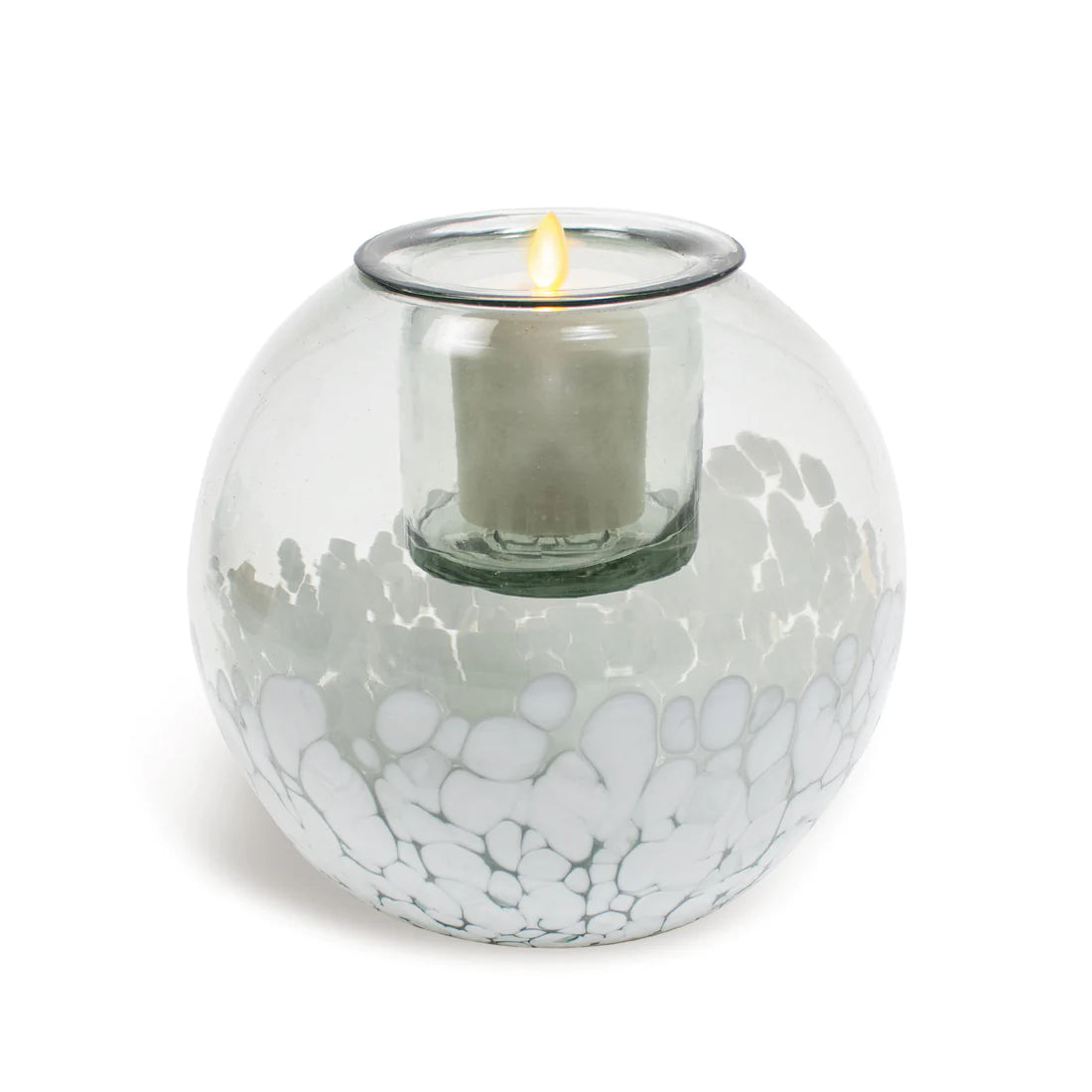 Glass Round w Luminara Flameless