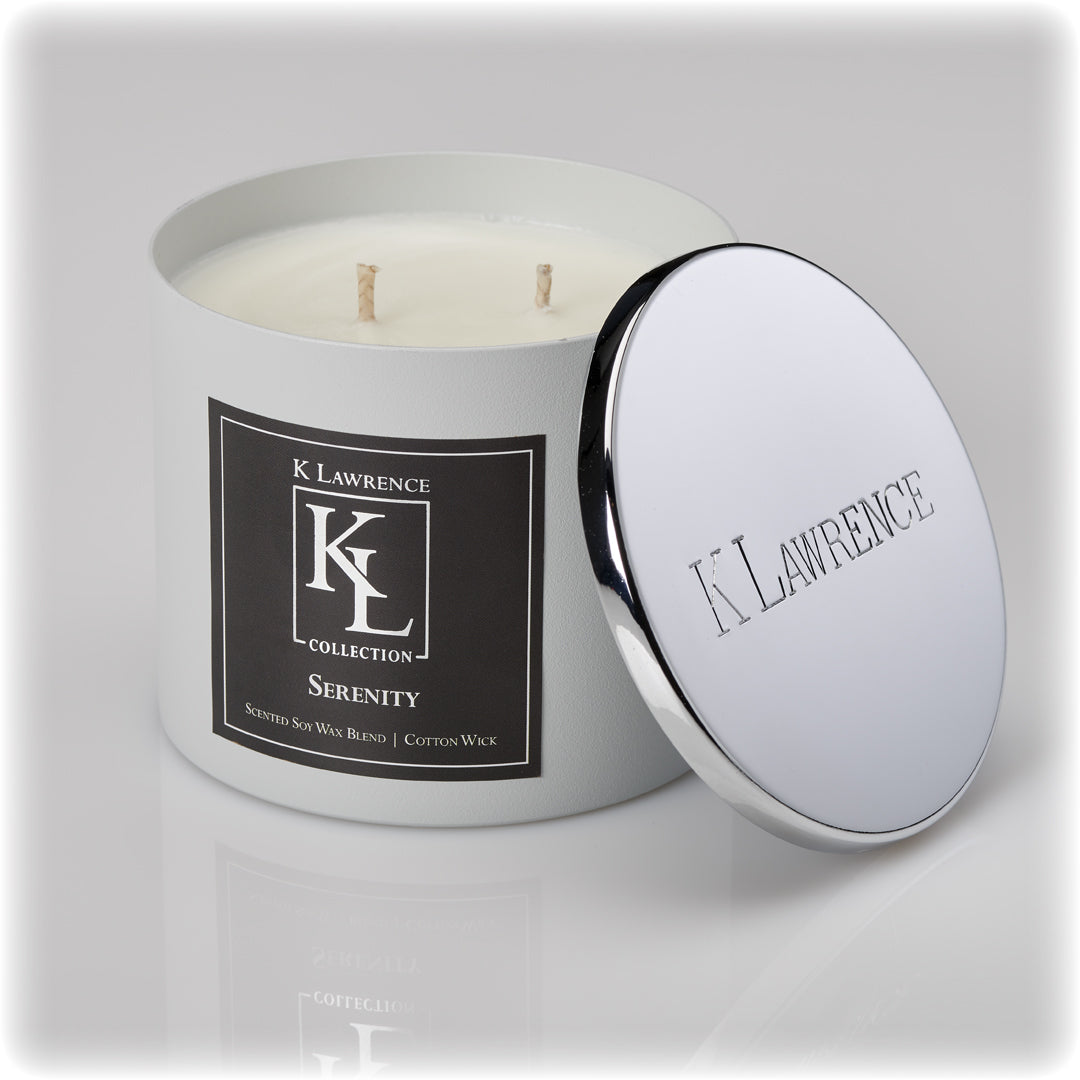 Double-Wick 4" Candle with Chrome Lid