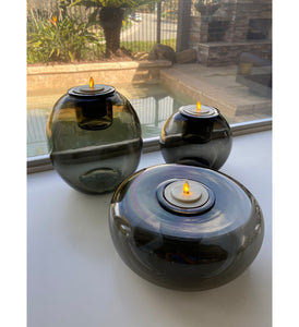 Glass Round w Luminara Flameless